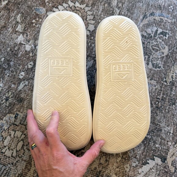 Reef Sierra 2 Bar Platform Sandal • size 11 • Tan & Cream - Picture 7 of 9